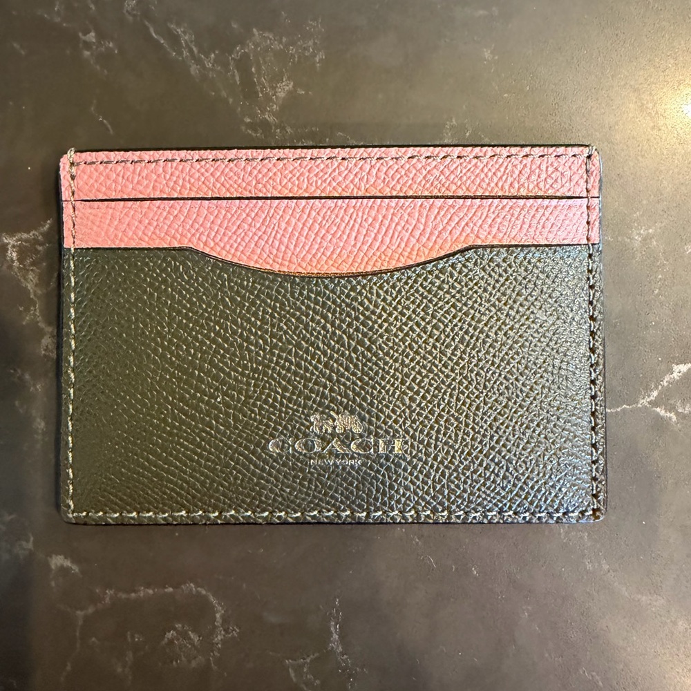 Coach Two-Tone Black and Pink Card Holder